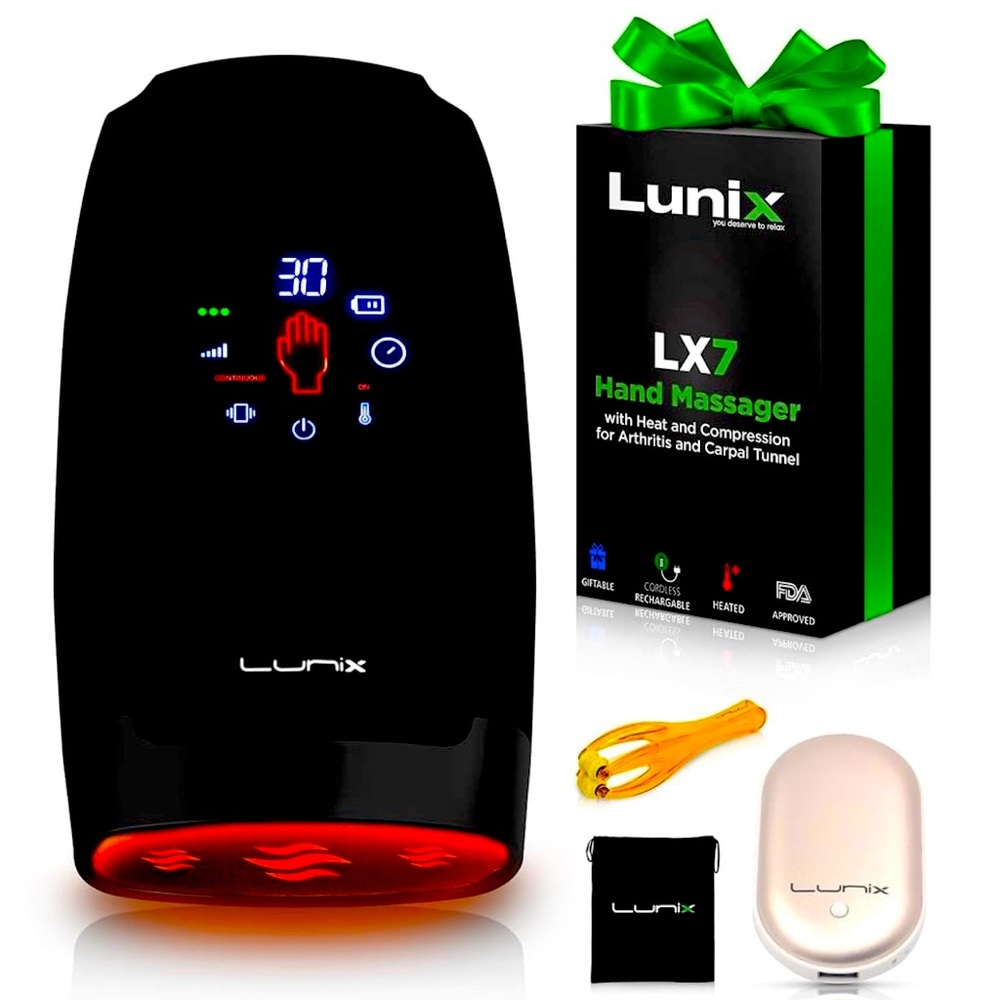 LX7 Black Hand Massager with Heat